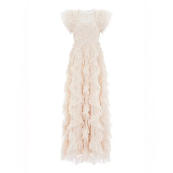 Needle & Thread Cream Ruffled Maxi Dress - Picture 2 of 12